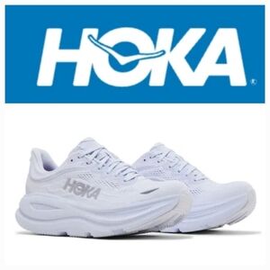 HOKA Women's White Bondi 9 in "Starlight Glow" Model # 1162012 SGLW 9½-10